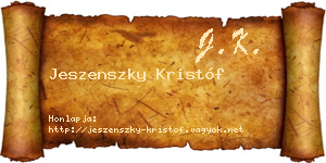 Jeszenszky Kristóf névjegykártya
