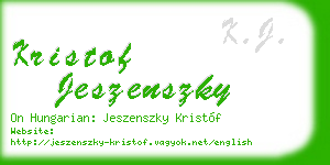 kristof jeszenszky business card